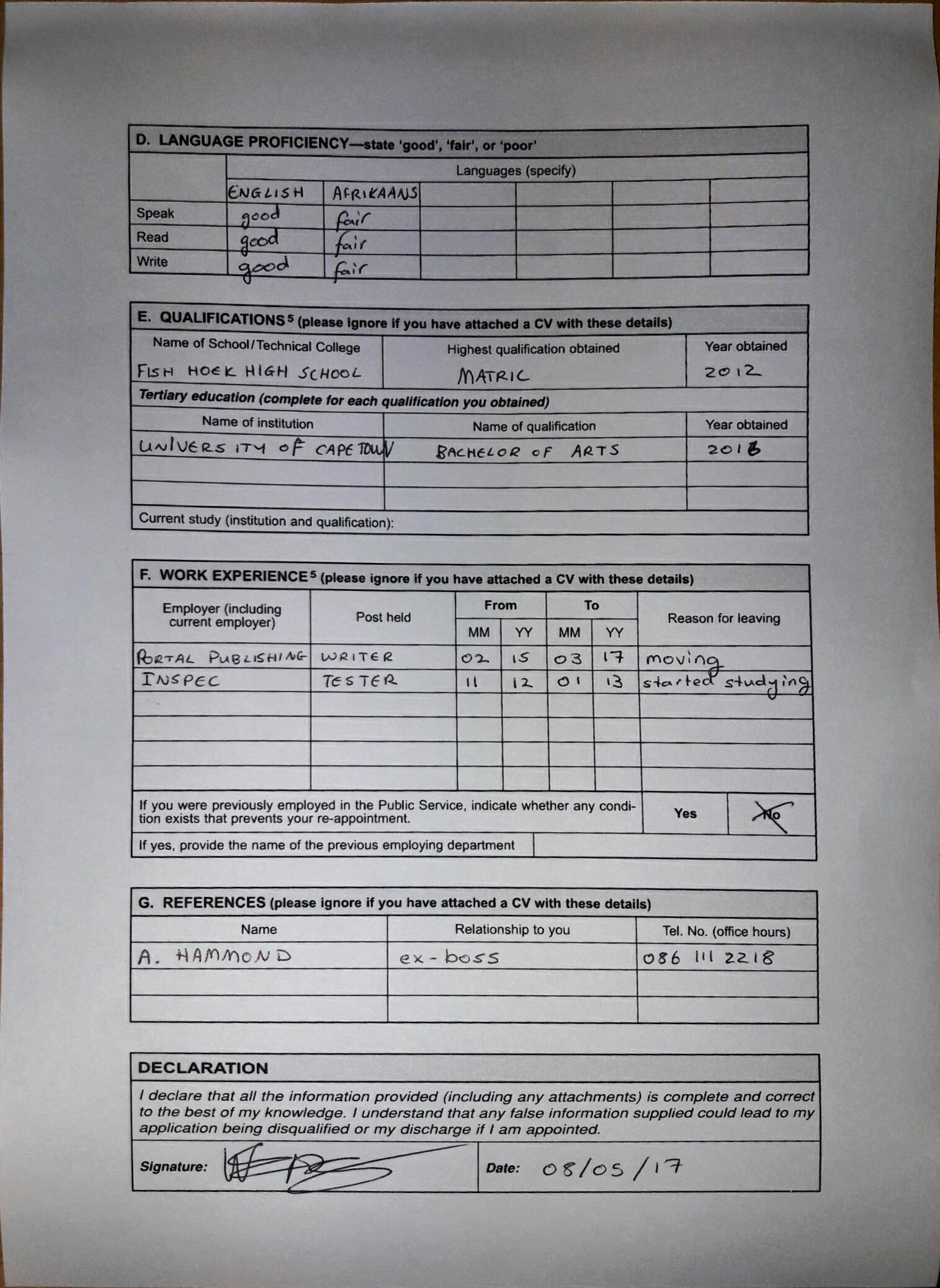 how to fill out a z83 page 2 skills portal how to fill out an application properly