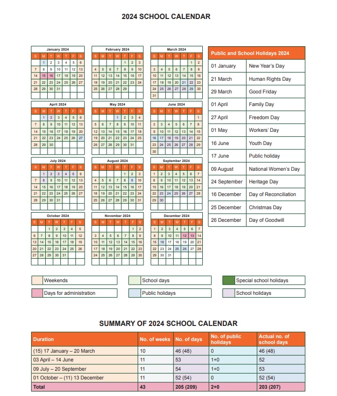 School Calendar 2024 Gauteng Province Franni Marybeth