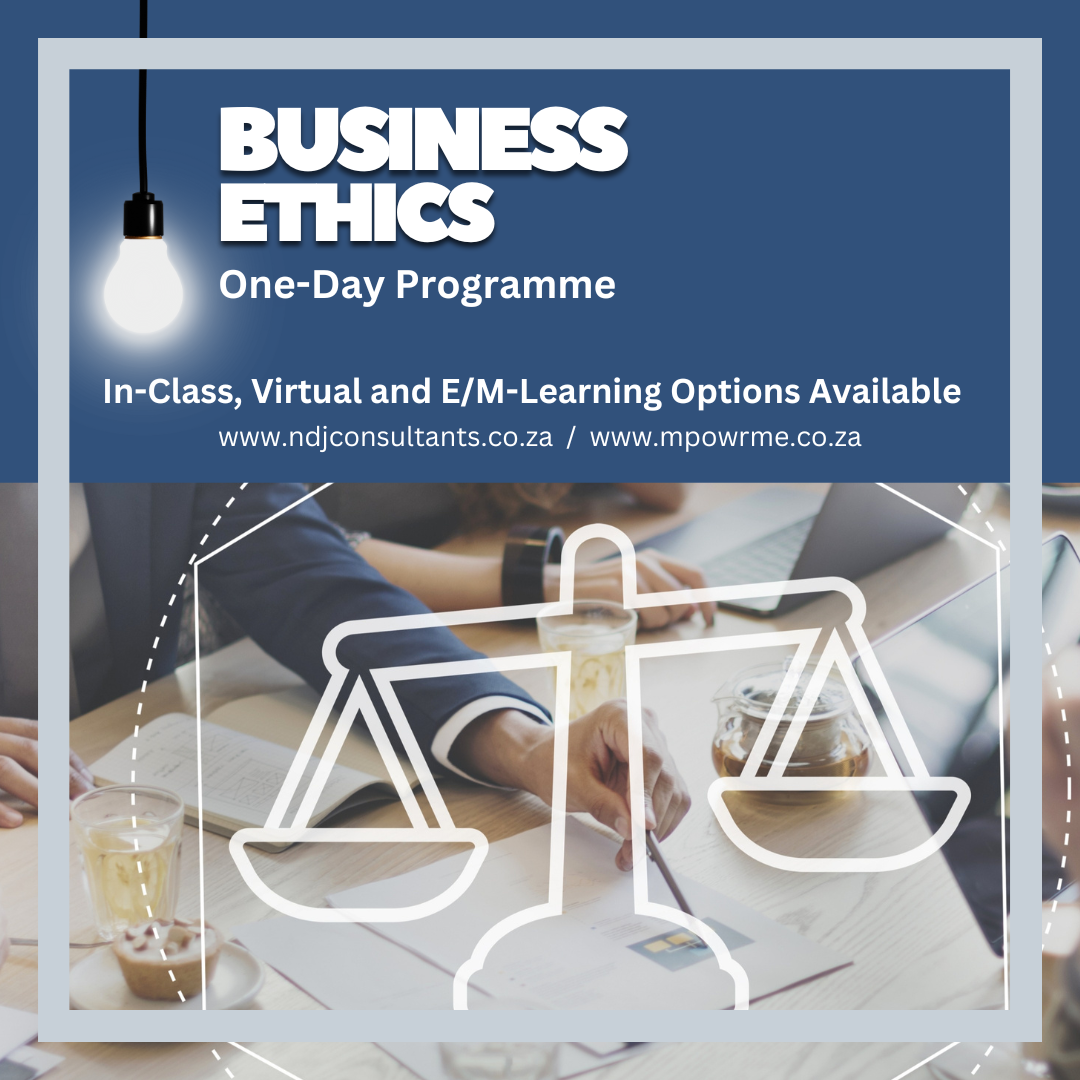 This programme is designed to assist learners in resolving ethical issues faced by the organisation and assist in implementing a culture that support professional behaviour.