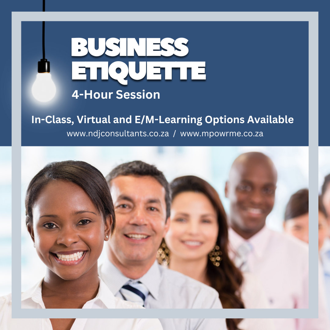 Business etiquette is a set of standards on how to conduct yourself around colleagues, potential business partners and clients.