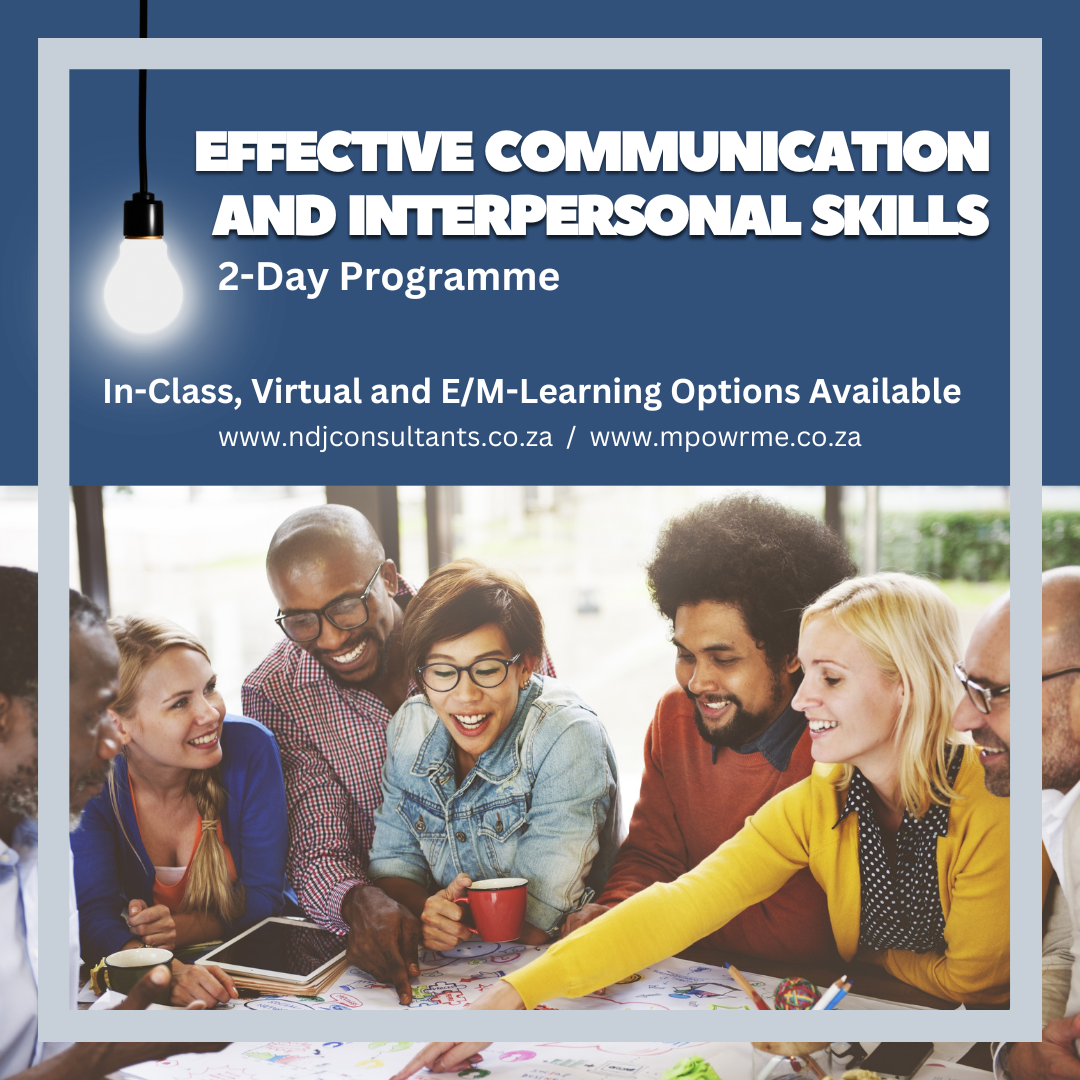 This programme is designed to enhance learners’ abilities to relate, communicate, understand and cooperate with others, by enabling them to master the principles and practices of effective, assertive communication.