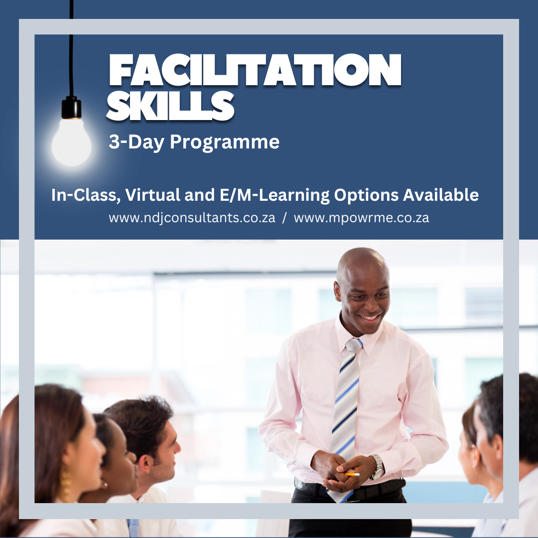 This programme is highly participative and designed to provide learners with the tools and resources they need to become great facilitators.