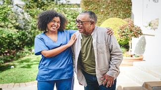 A nurse with a patient.
