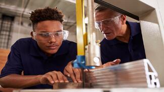 An employee undergoing skills training.