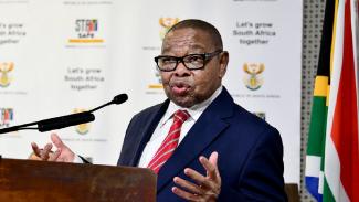 Minister of Higher Education Blade Nzimande delivering budget vote