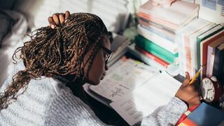 Student studying at university 