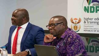 blade nzimande with nsfas board chairperson