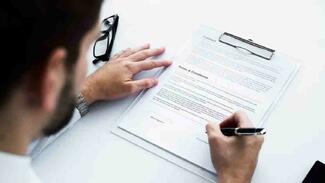 person signing contract