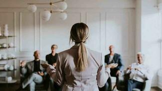 person doing a leadership course